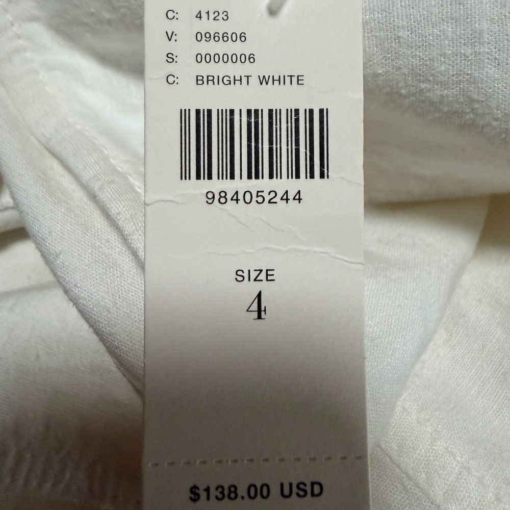 By Anthropologie White Linen Extended Waist Pants - Picture 11 of 11